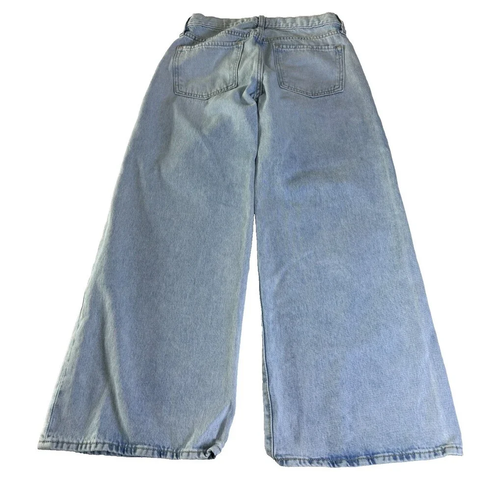 Old Navy High Rise Super Baggy Wide Leg Jeans GIRLS Size 12 Adjustable Waist